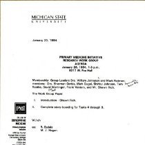 Letter to PMI Research Work Group from William Johnston