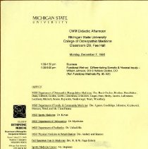 OMM Didactic Schedule