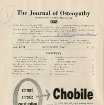 The Journal of Osteopathy, Vol. LXII, No. 11
