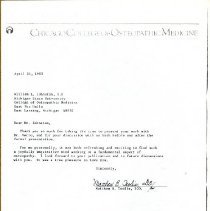 Letter to William Johnston from Matthew Teolis