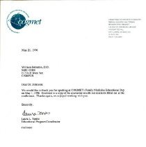 Letter to William Johnston from Laura Torres