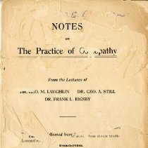 Notes on the Practice of Osteopathy and Class Notes
