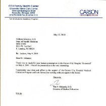 Letter to William Johnston from Tim Eckstein