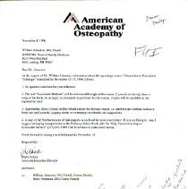 Letter to William Johnston from Diana Finley