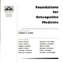Foundations for Osteopathic Medicine
