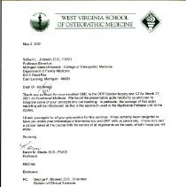 Letter to William Johnston from Karen Steele