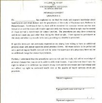 Clinical Study of Viscerosomatic Reflexes in Renal Disease Consent Form