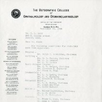 Letter to C. C. Reid on Committees