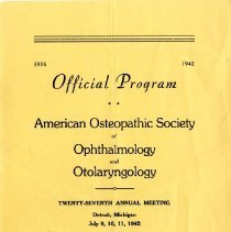 27th Annual American Osteopathic Society of Ophthalmology and Otolaryngolog