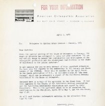Letter to Delegates of the AOA from True Eveleth