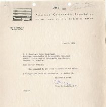 Letter to J. S. Denslow from True Eveleth