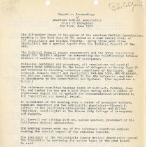 Report on Proceedings of the American Medical Association House of Delegate