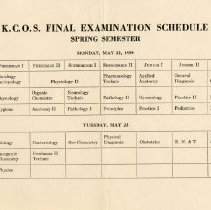 KCOS Final Examination Schedule