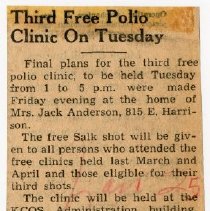 Third Free Polio Clinic