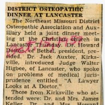 District Osteopathic Dinner at Lancaster