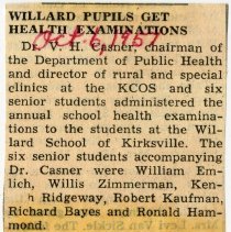 Willard Pupils Get Health Examinations