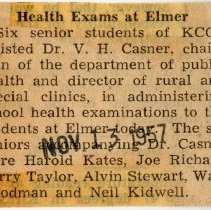 Health Exams at Elmer