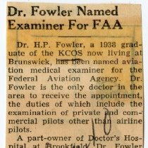 Fowler Named Examiner for FAA