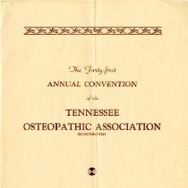 The 41st Annual Convention of the Tennessee Osteopathic Association