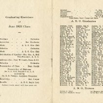 ASO Class of 1924 Commencement Program