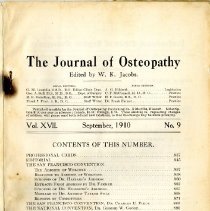 The Journal of Osteopathy, Volume 17, Number 9