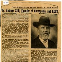 Dr. Andrew Still, Founder of Osteopathy and KCOS