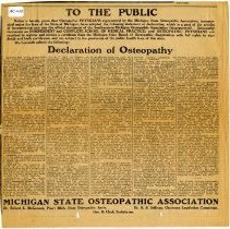 To the Public: Declaration of Osteopathy