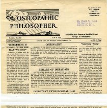 The Osteopathic Philosopher Volume 1, Number 7