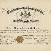 Florence Schaepe License Certificate