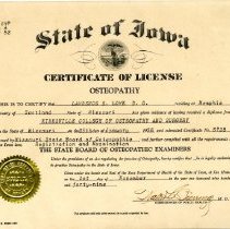 Lawrence Lowe Registration Certificate