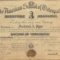 Frederick Piper Diploma