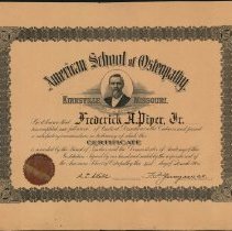 Frederick Piper Dissection Certificate