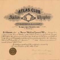 Warner Howard Membership Certificate
