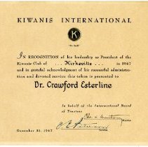 Kiwanis International Certificate
