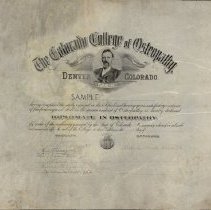 Colorado College of Osteopathy Diploma
