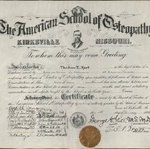 Theodore Hart Certificate