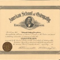 Edward Bergstrom Practical Dissection Certificate