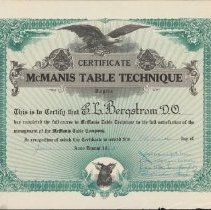 Edward Bergstrom Certificate