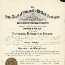 Samuel Borough License Certificate