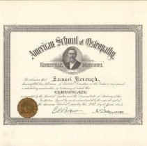 Samuel Borough Dissection Certificate