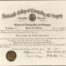 Donald Bliehall KCOS Diploma