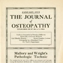 The Journal of Osteopathy, Vol. XXVI, No. 1
