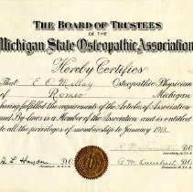 Elmer Millay Membership Certificate