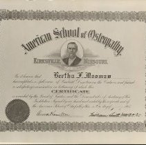 Bertha Moomaw Dissection Certificate
