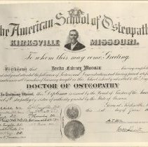 Bertha Moomaw Diploma