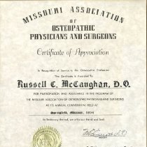 Russell McCaughan Certificate
