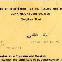 Edith Salmon Registration Certificate