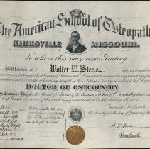 Walter Steele Diploma