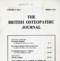 The British Osteopathic Journal, Vol. 6, No. 1