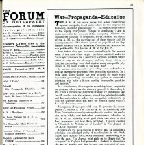 Forum of Osteopathy Volumes 12 & 13, 1939